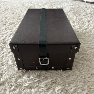 Alaia Brown Leather Box with Black Leather Strap